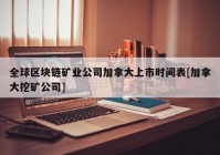 全球区块链矿业公司加拿大上市时间表[加拿大挖矿公司]